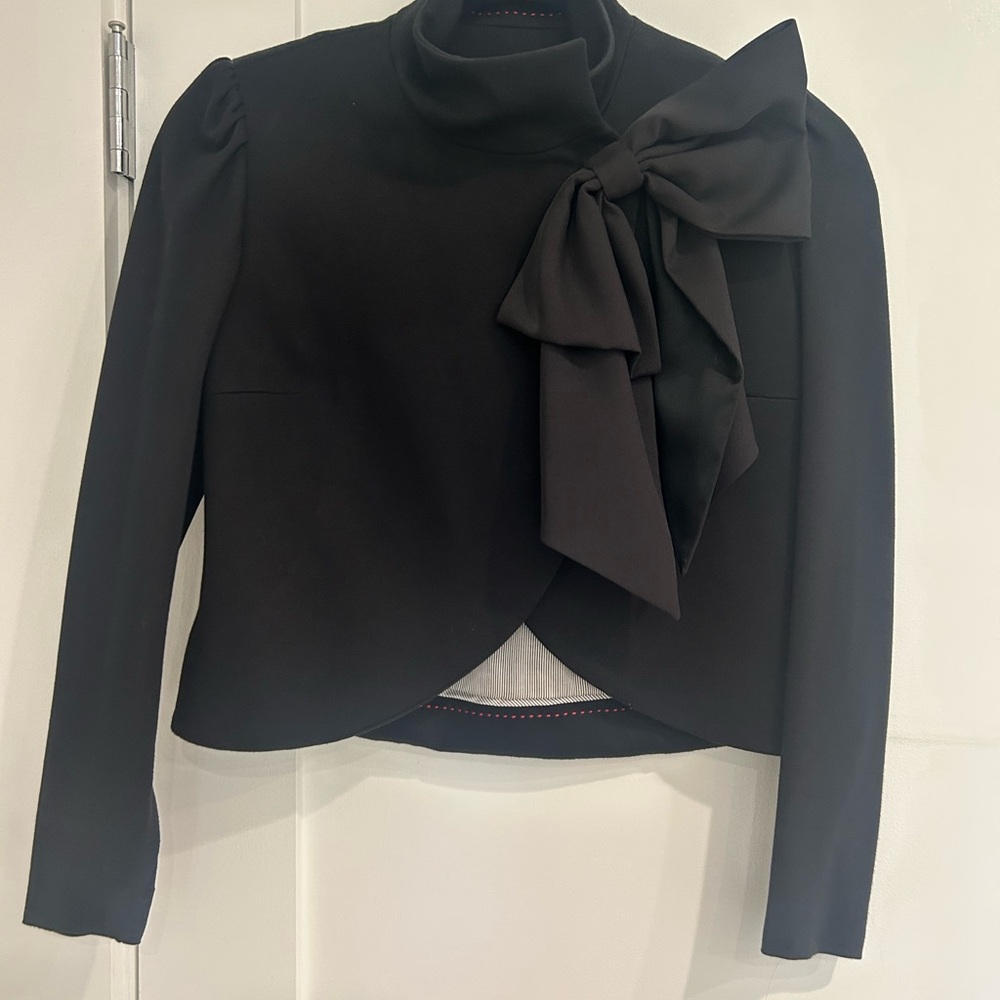 Alice + Olivia Black Jacket with Bow Detail